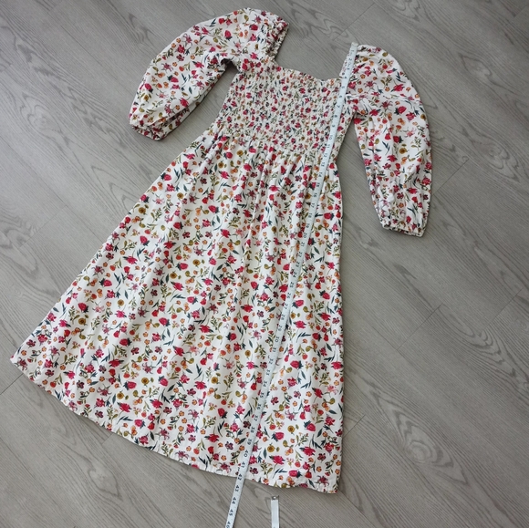 J. Crew Smocked Puff Sleeve Poplin Midi Dress In Vintage Floral S - Picture 12 of 15